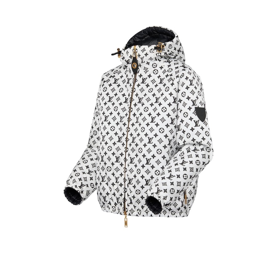 Women Louis Vuitton Coats And Jackets | Reversible Pinstripe Nylon Hooded Jacket