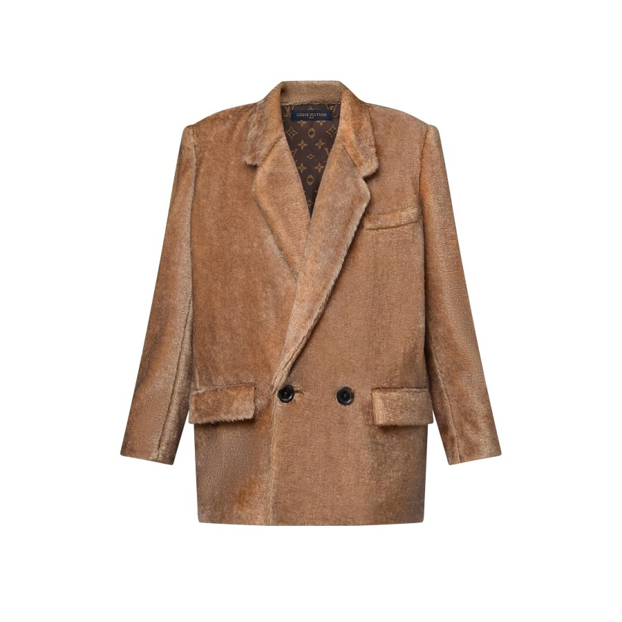 Women Louis Vuitton Coats And Jackets | Faux Fur Double-Breasted Blazer