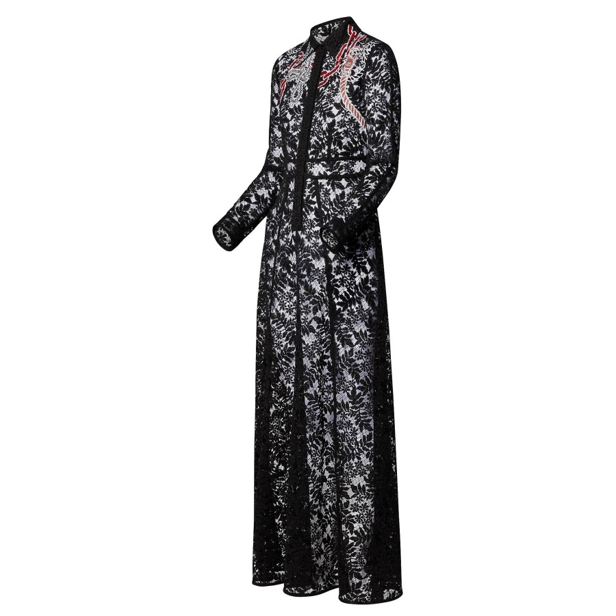 Women Louis Vuitton Dresses | Chain Motif Long Lace Shirt Dress