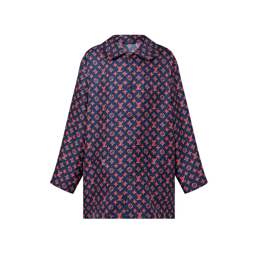 Women Louis Vuitton Tops | Tricolor Monogram Pajama Shirt