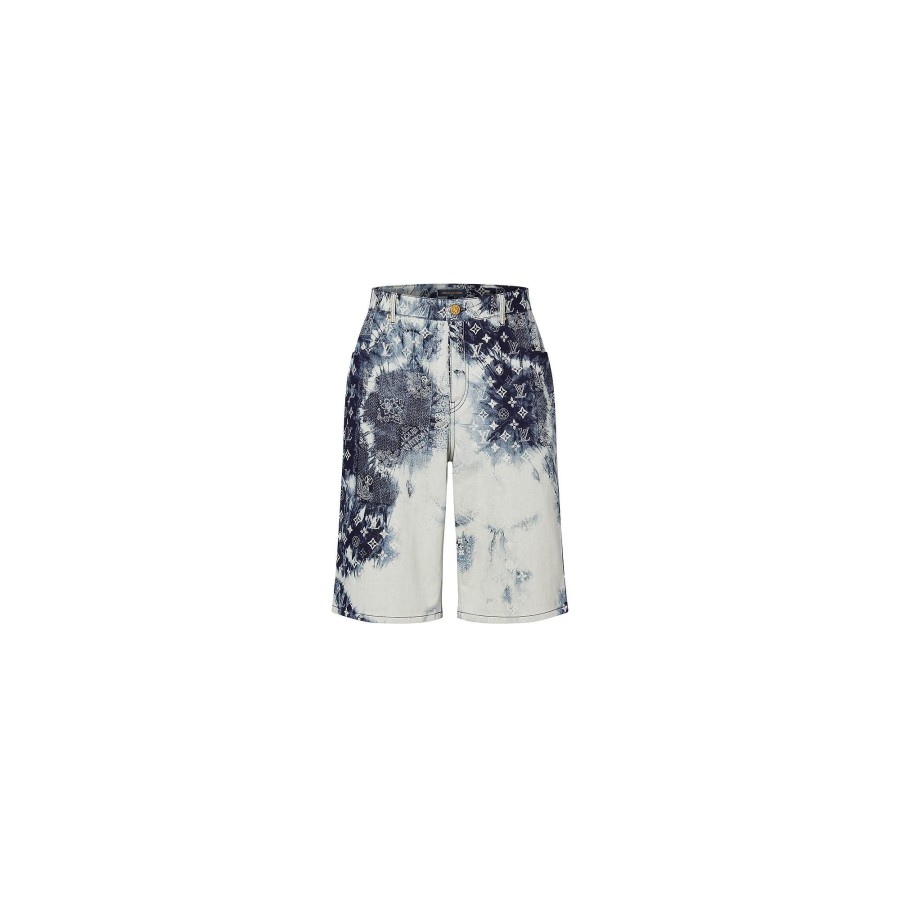 Men Louis Vuitton Pants | Monogram Bandana Denim Shorts