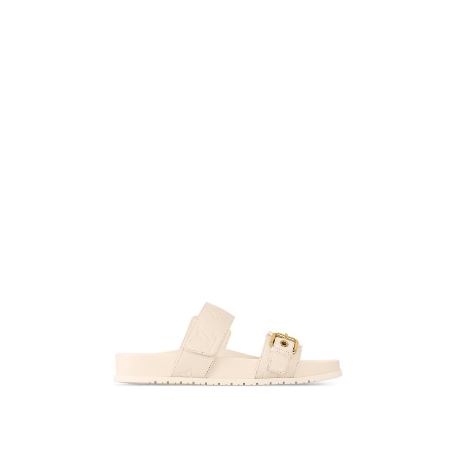 Women Louis Vuitton Mules And Slides | Bom Dia Flat Comfort Mule Ivory