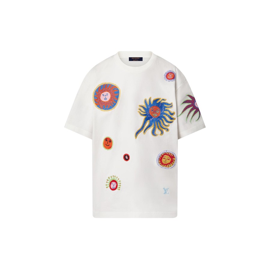 Men Louis Vuitton T-Shirts And Polos | Lv X Yk Embroidered Faces T-Shirt