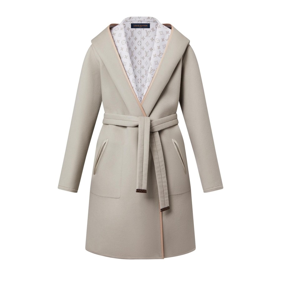 Women Louis Vuitton Coats And Jackets | Reversible Signature Hooded Wrap Coat