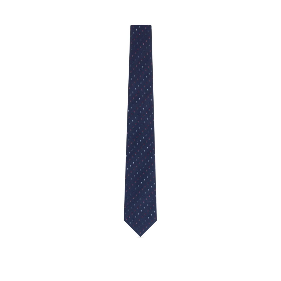 Men Louis Vuitton Ties And Pocket Squares | Lv Spelling Tie Navy Blue