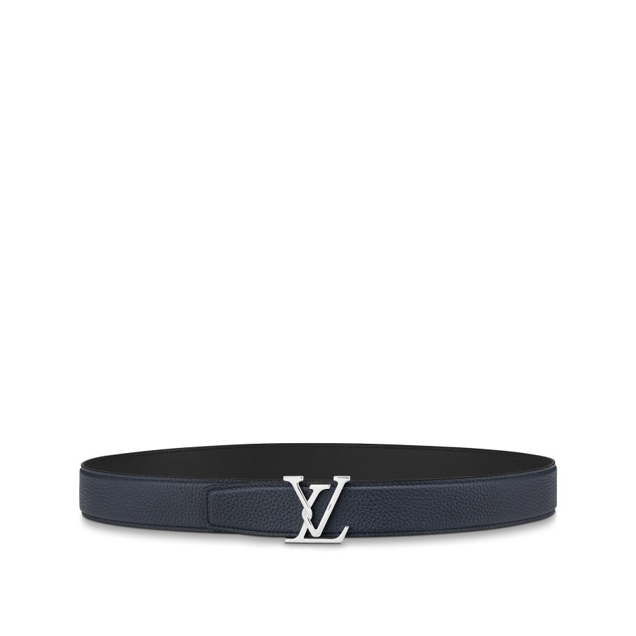 Men Louis Vuitton Belts | Lv Attract 35Mm Reversible Belt Blue