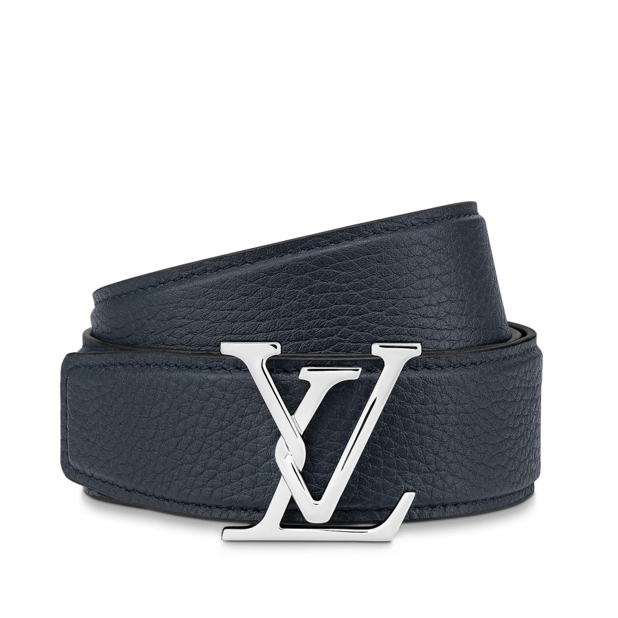 Men Louis Vuitton Belts | Lv Attract 35Mm Reversible Belt Blue