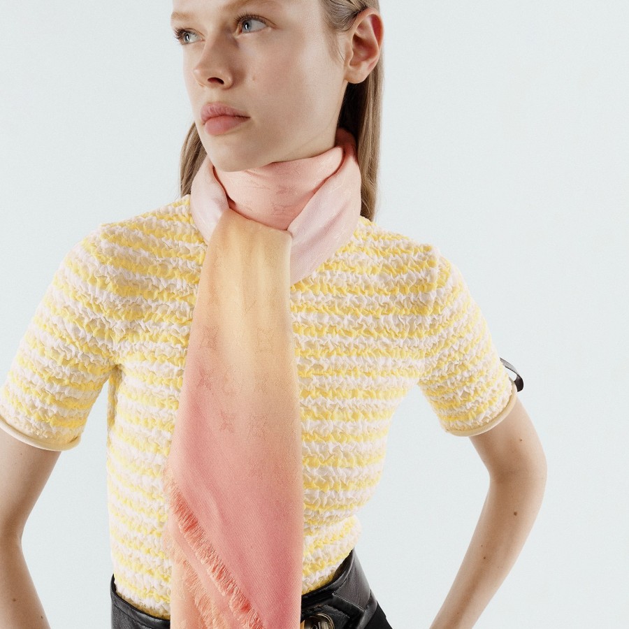 Women Louis Vuitton Shawls And Stoles | Lv Brush Shawl Beige Jaune