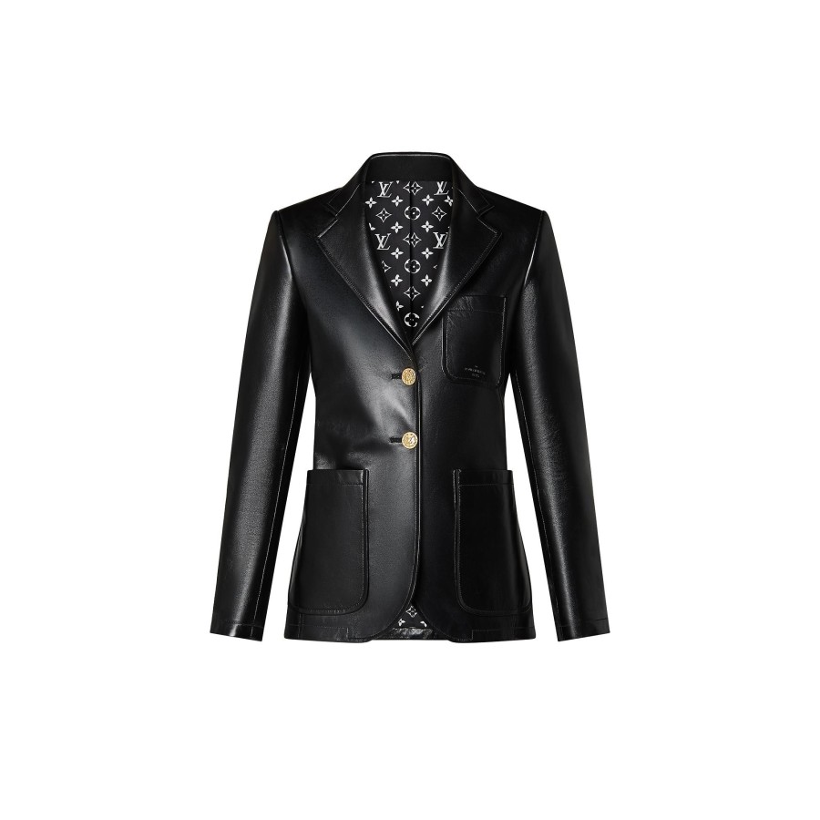 Women Louis Vuitton Coats And Jackets | Leather Preppy Blazer