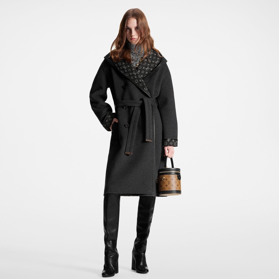 Women Louis Vuitton Coats And Jackets | Hooded Double-Breasted Coat