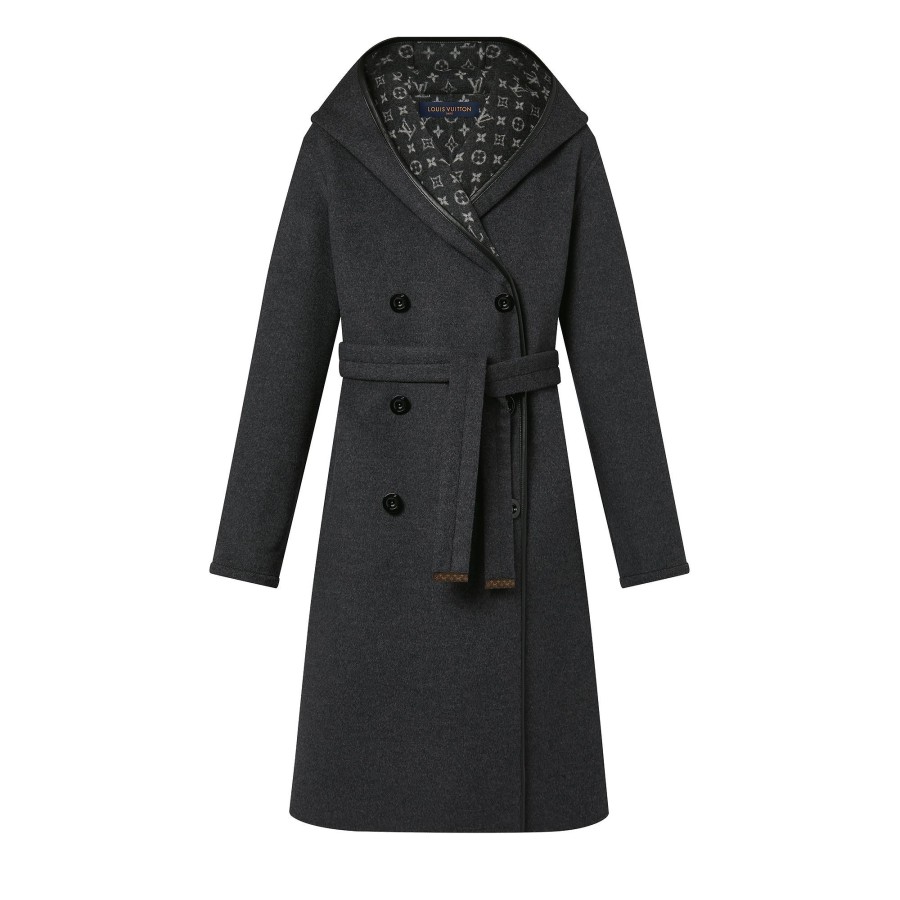 Women Louis Vuitton Coats And Jackets | Hooded Double-Breasted Coat