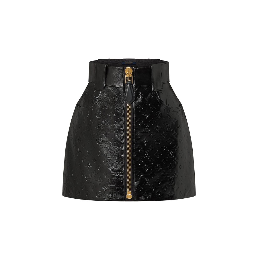 Women Louis Vuitton Skirts And Shorts | Embossed Monogram Leather Mini Skirt