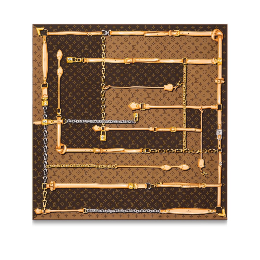 Women Louis Vuitton Silk Squares And Bandeaus | Monogram Confidential Square Brown