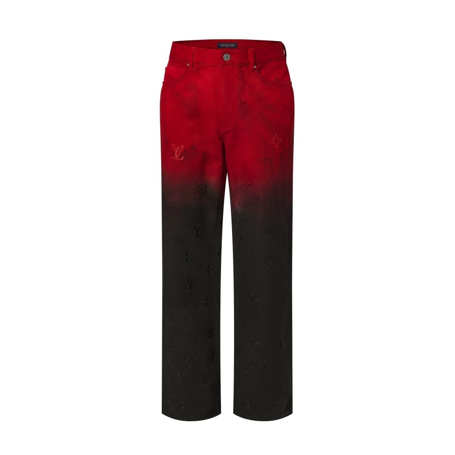 Men Louis Vuitton Pants | Embroidered Denim Pants