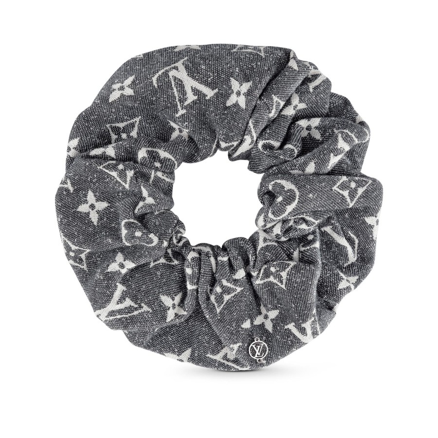 Women Louis Vuitton Hair Accessories | Monogram Jacquard Denim Scrunchie