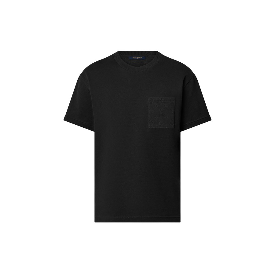 Men Louis Vuitton T-Shirts And Polos | Pique Cotton T-Shirt Black