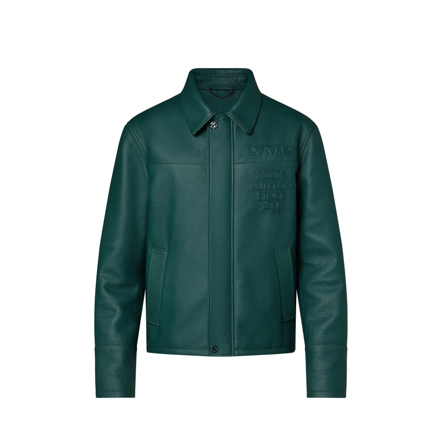 Men Louis Vuitton Coats And Outerwear | Leather Blouson Pine Green