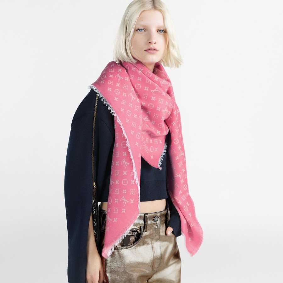 Women Louis Vuitton Shawls And Stoles | My Daily Denim Shawl Pink