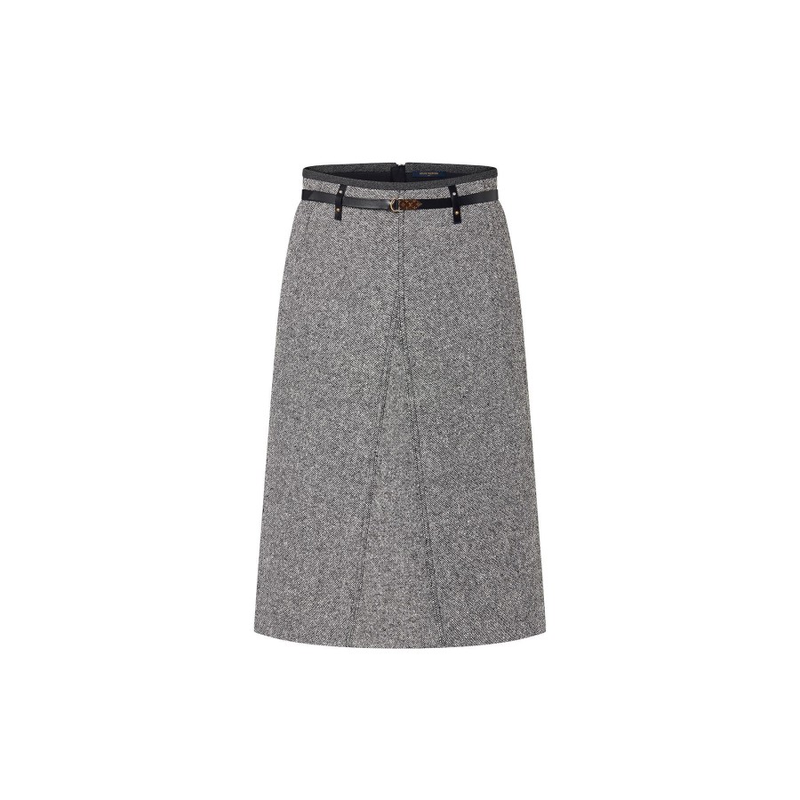 Women Louis Vuitton Skirts And Shorts | Belted Tweed Midi Skirt