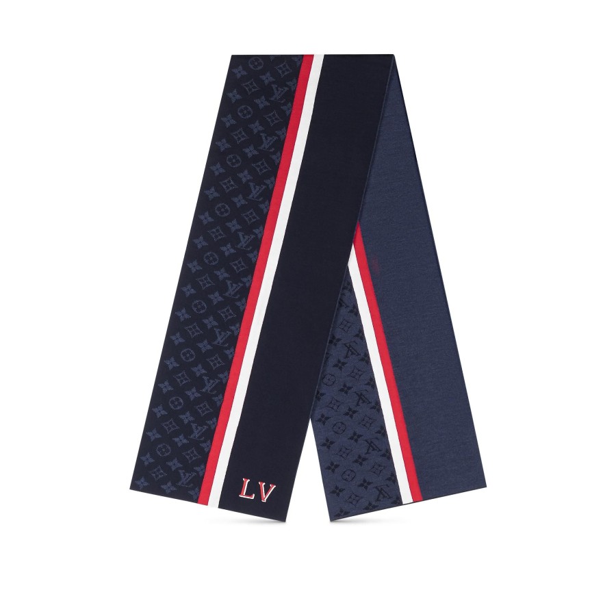 Men Louis Vuitton Scarves | Lv Varsity Scarf Navy