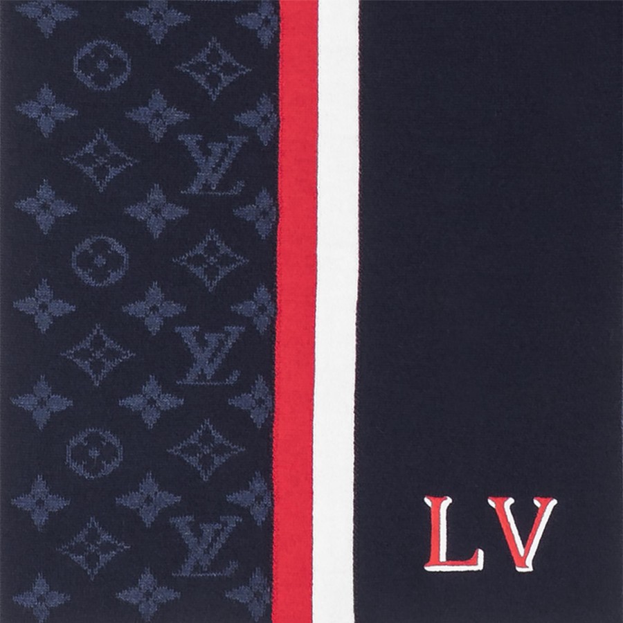 Men Louis Vuitton Scarves | Lv Varsity Scarf Navy