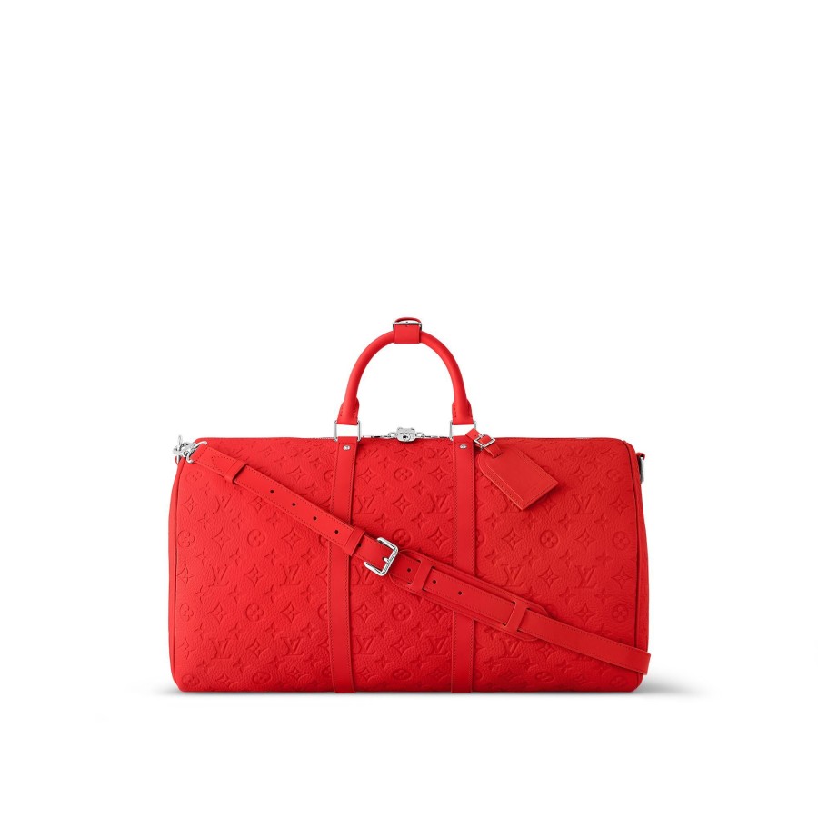 Women Louis Vuitton Travel Bags | Keepall Bandouliere 50 Red