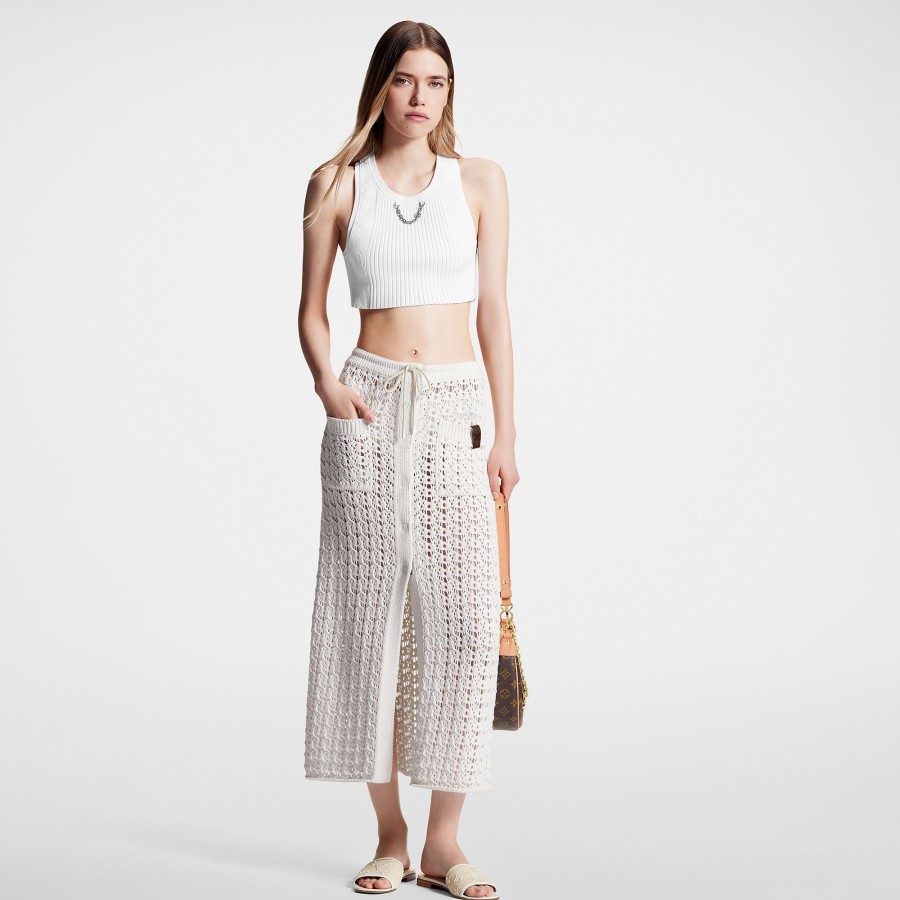 Women Louis Vuitton Skirts And Shorts | Crochet Knit Skirt White