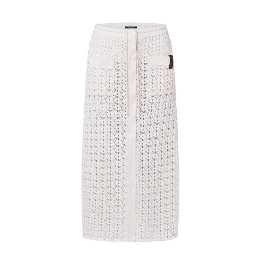 Women Louis Vuitton Skirts And Shorts | Crochet Knit Skirt White