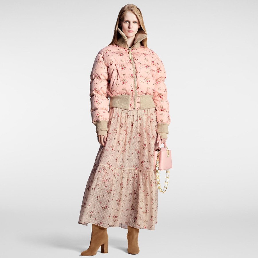 Women Louis Vuitton Coats And Jackets | Floral Print Puffer Jacket