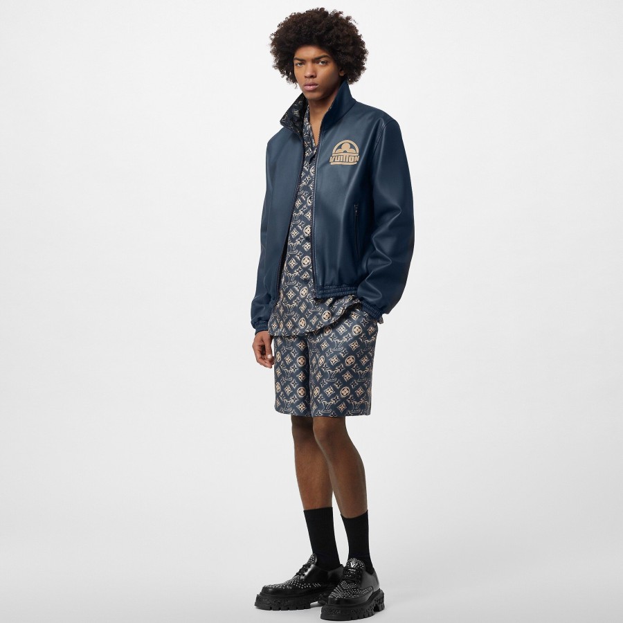 Men Louis Vuitton Coats And Outerwear | Monogram Reversible Leather Mix Blouson