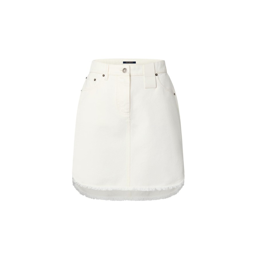 Women Louis Vuitton Skirts And Shorts | Frayed Hem Denim Skirt