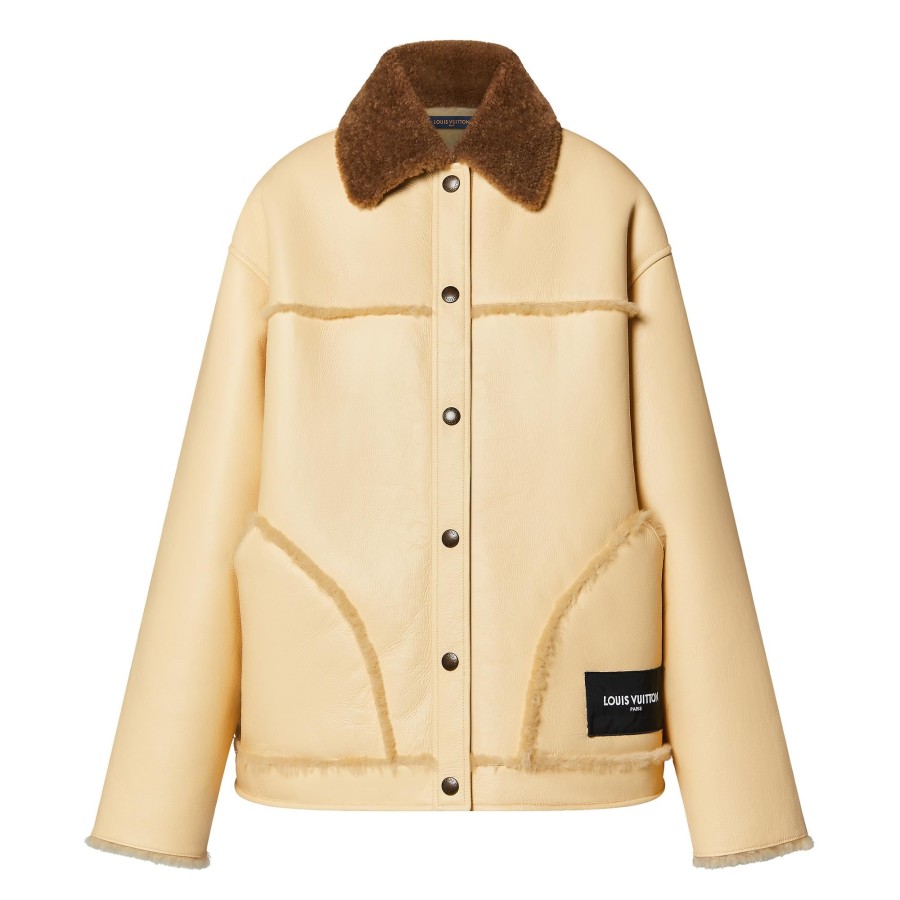 Women Louis Vuitton Coats And Jackets | Reversible Boxy Shearling Jacket