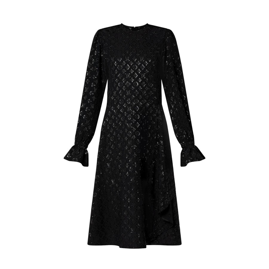 Women Louis Vuitton Dresses | Monogram Sparkle Long-Sleeved Dress