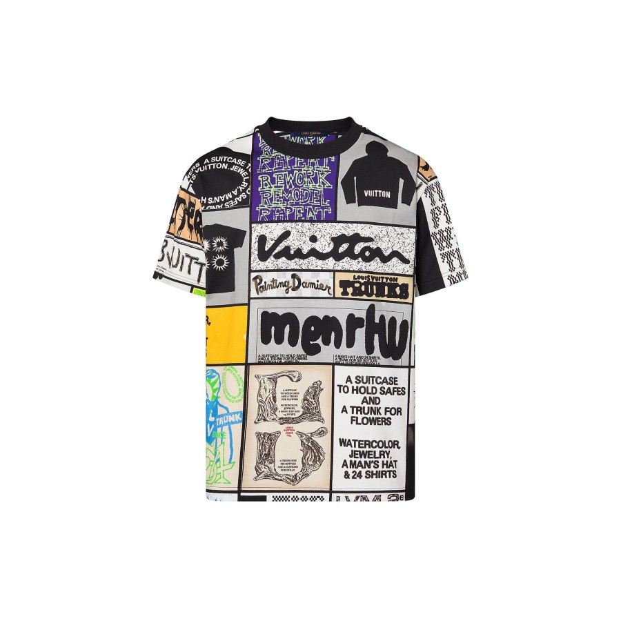 Men Louis Vuitton T-Shirts And Polos | Printed Cotton T-Shirt