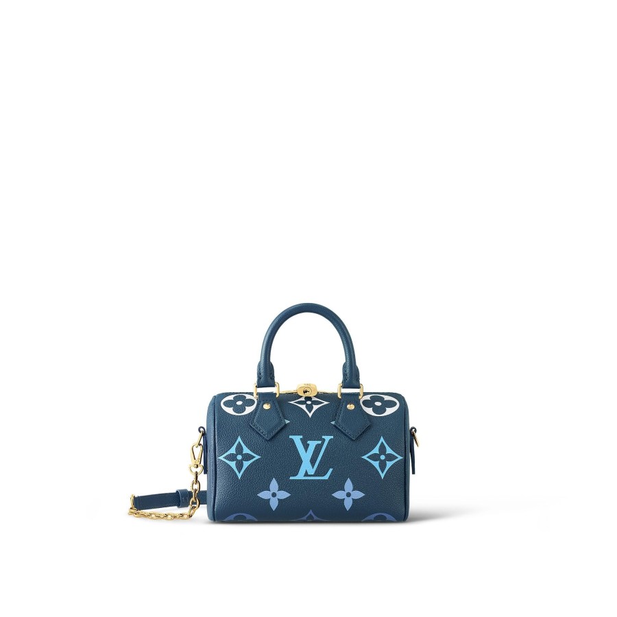 Women Louis Vuitton Leather Bags | Speedy Bandouliere 20 Blue