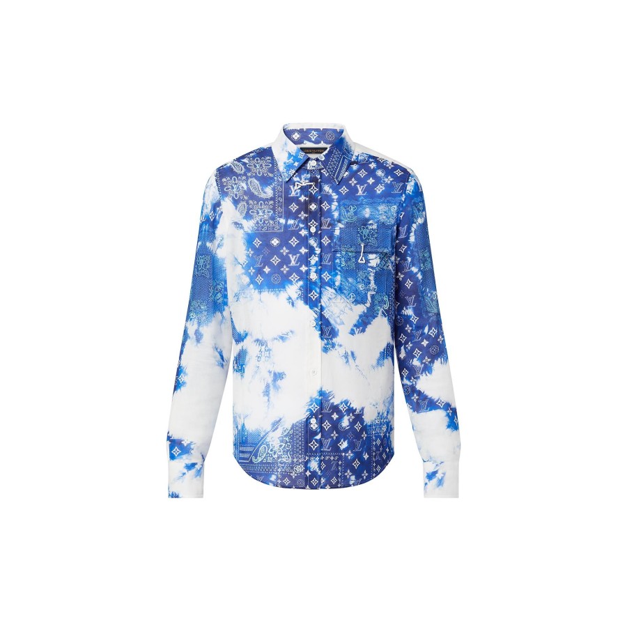 Men Louis Vuitton Shirts | Monogram Bandana Hook Detail Long-Sleeved Shirt