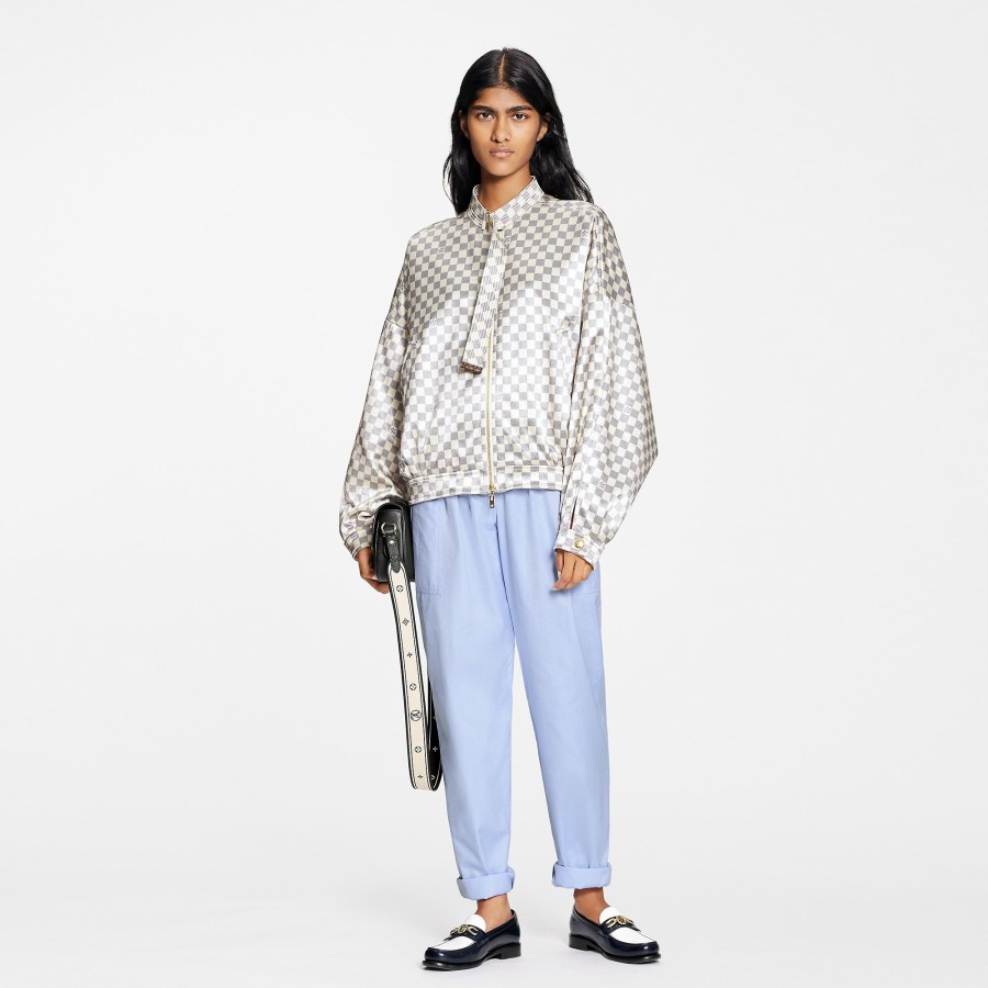 Women Louis Vuitton Coats And Jackets | Damier Azur Bomber Jacket