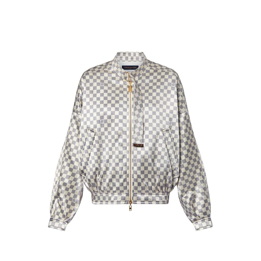 Women Louis Vuitton Coats And Jackets | Damier Azur Bomber Jacket