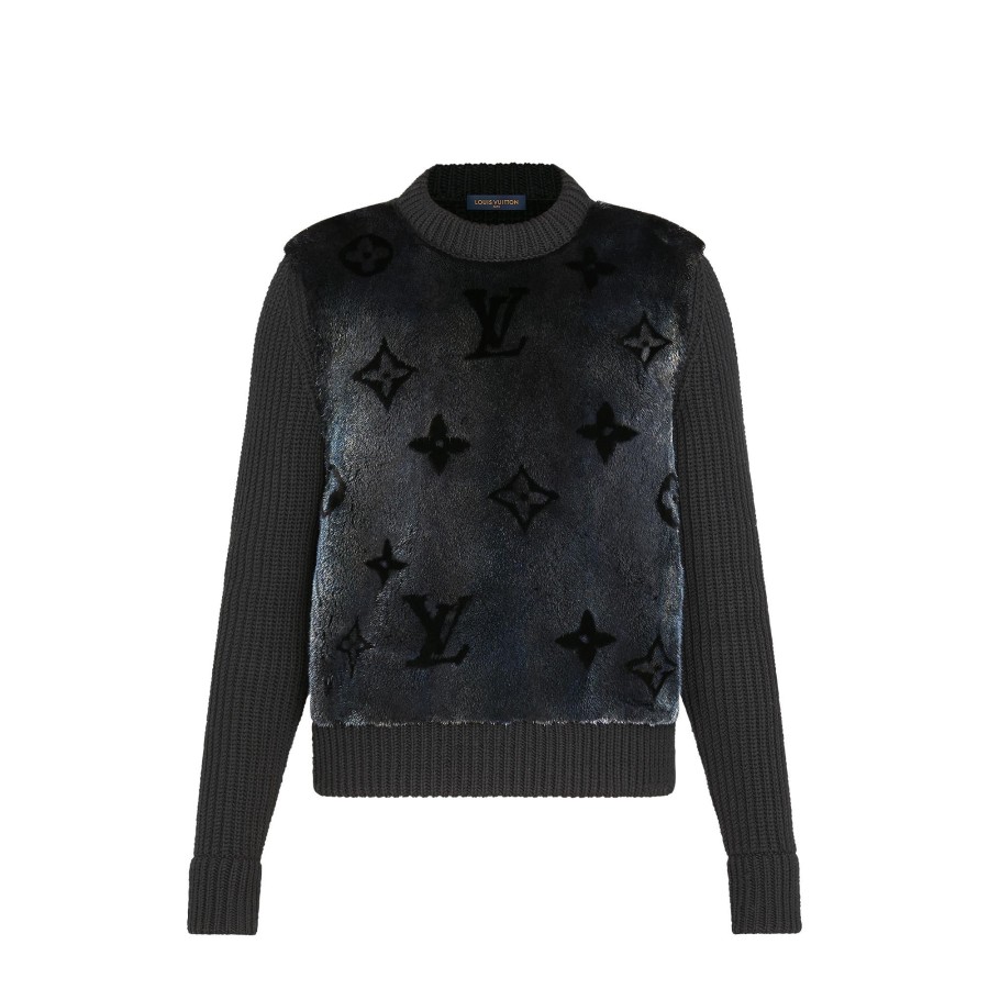 Men Louis Vuitton Knitwear And Sweatshirts | Monogram Fur Crewneck