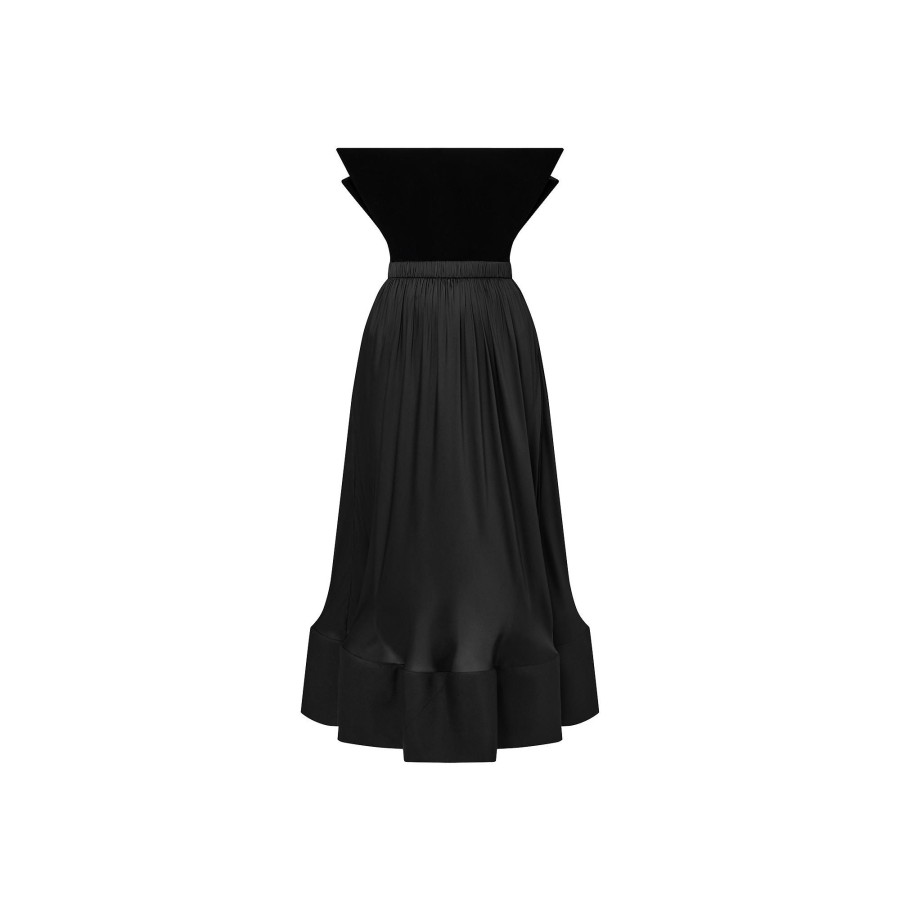 Women Louis Vuitton Dresses | 3D Bustier Velvet Hem Dress