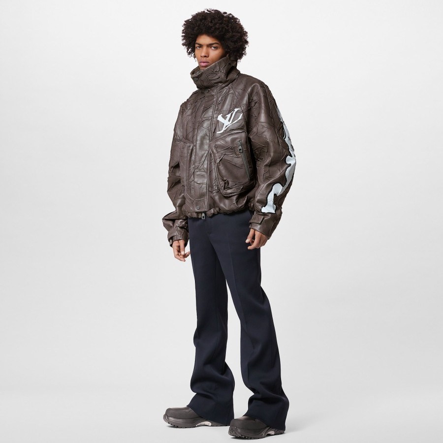 Men Louis Vuitton Coats And Outerwear | Compressed Leather Blouson