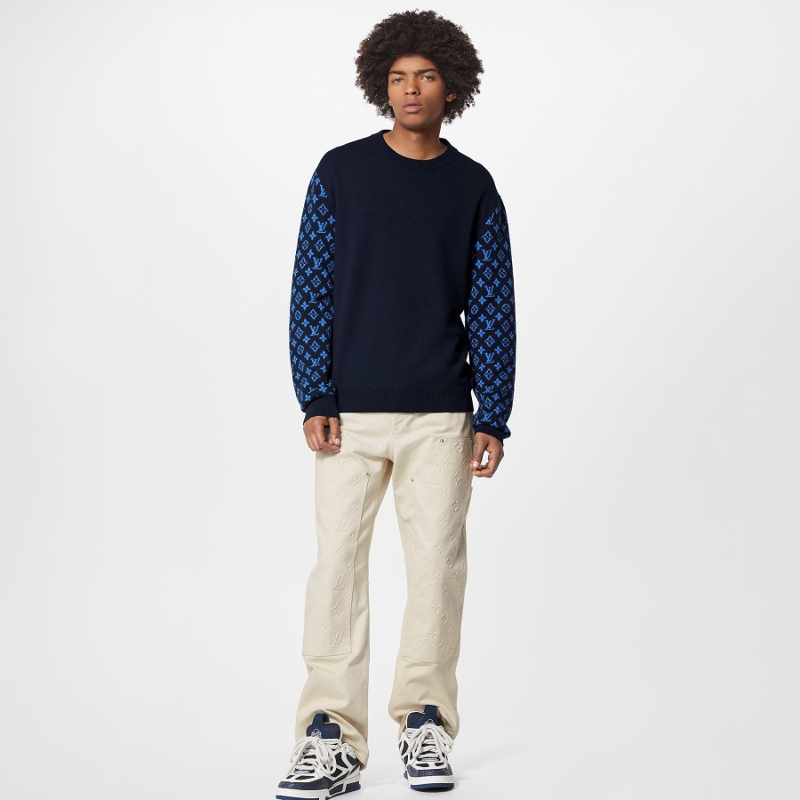 Men Louis Vuitton Knitwear And Sweatshirts | Monogram Mix Cashmere Crewneck