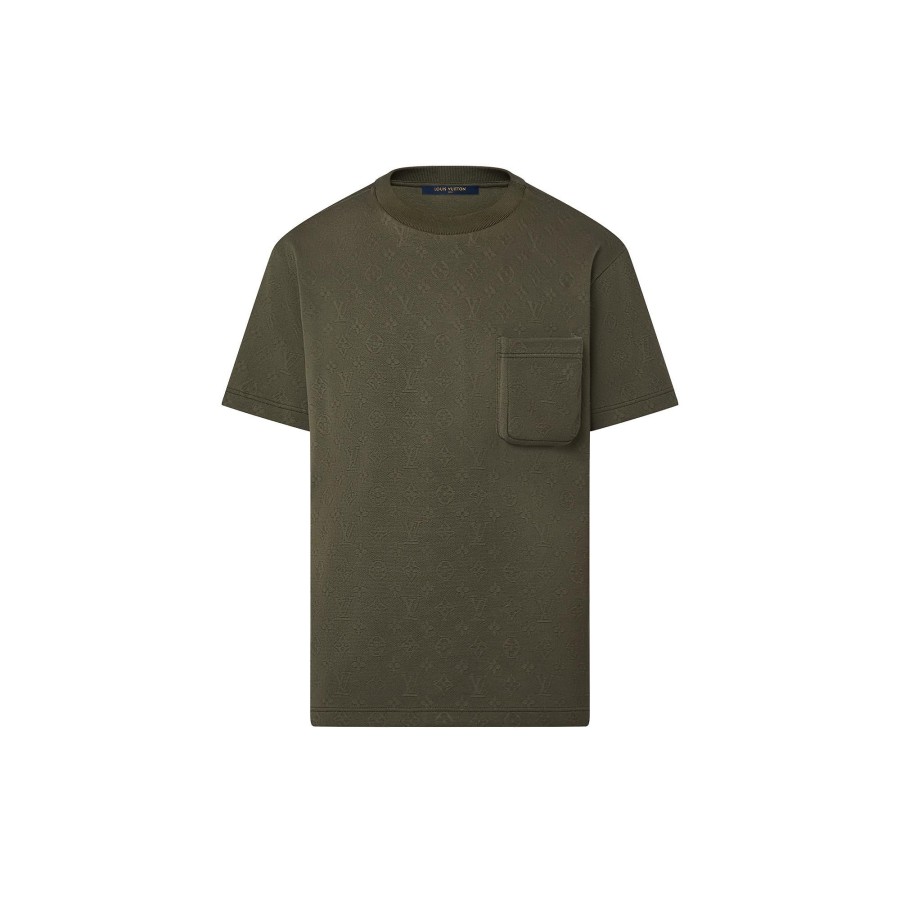 Men Louis Vuitton T-Shirts And Polos | Lvse Signature 3D Pocket Monogram Tshirt Khaki