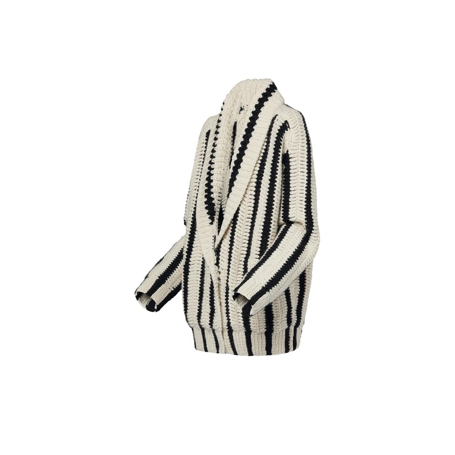 Women Louis Vuitton Knitwear | Vertical Stripes Shawl Collar Cardigan