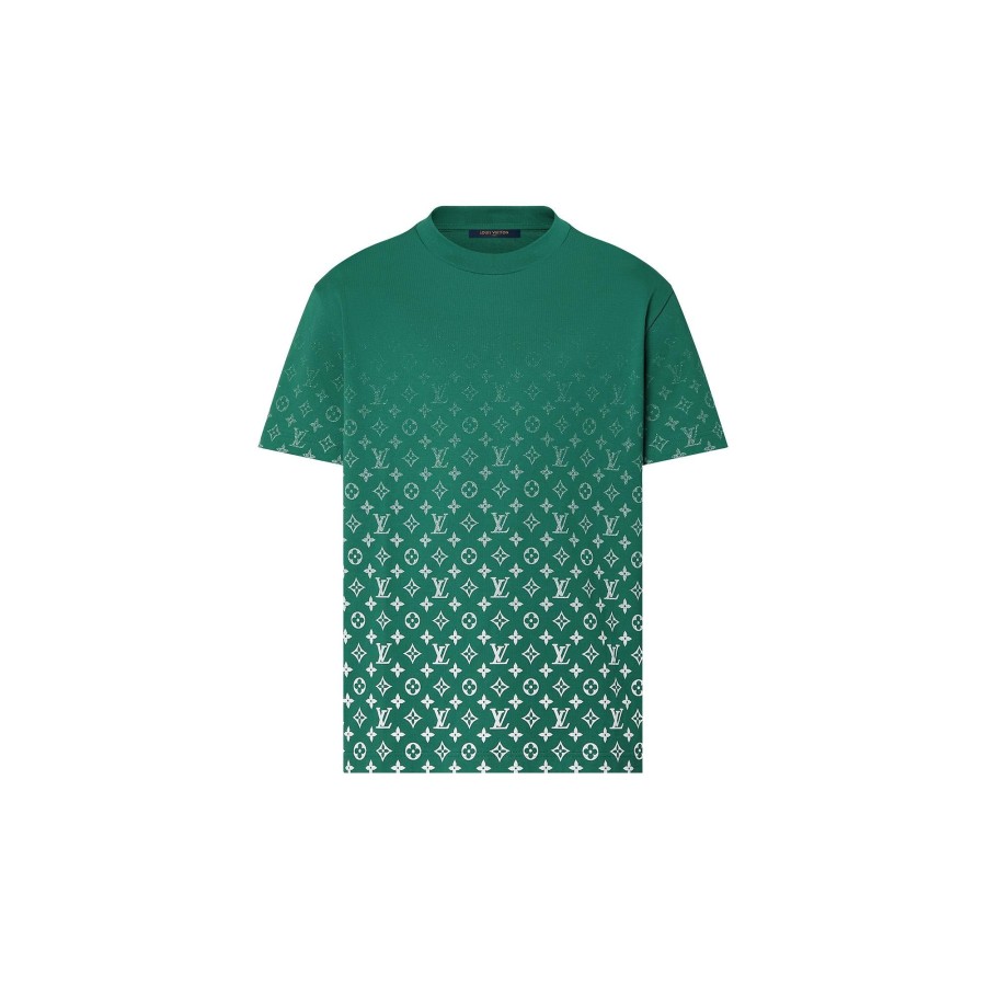 Men Louis Vuitton T-Shirts And Polos | Monogram Gradient Cotton T-Shirt Green