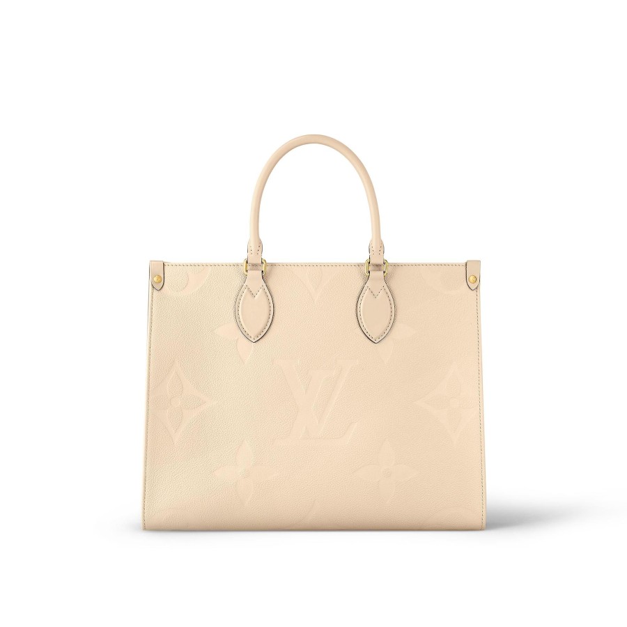 Women Louis Vuitton Leather Bags | Onthego Mm Cream