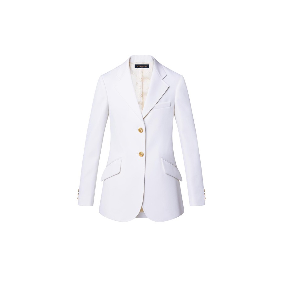 Women Louis Vuitton Coats And Jackets | Golden Button Wool Twill Blazer