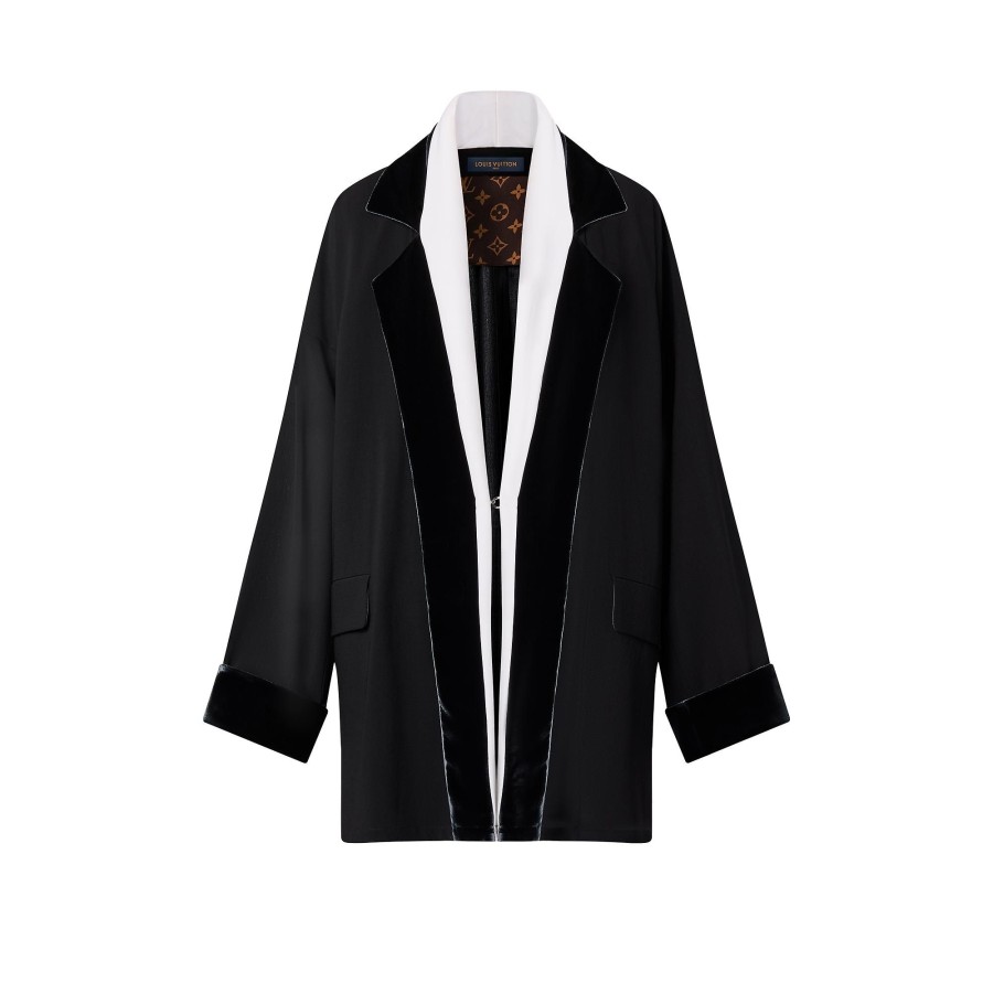 Women Louis Vuitton Coats And Jackets | Velvet Trim Robe Jacket