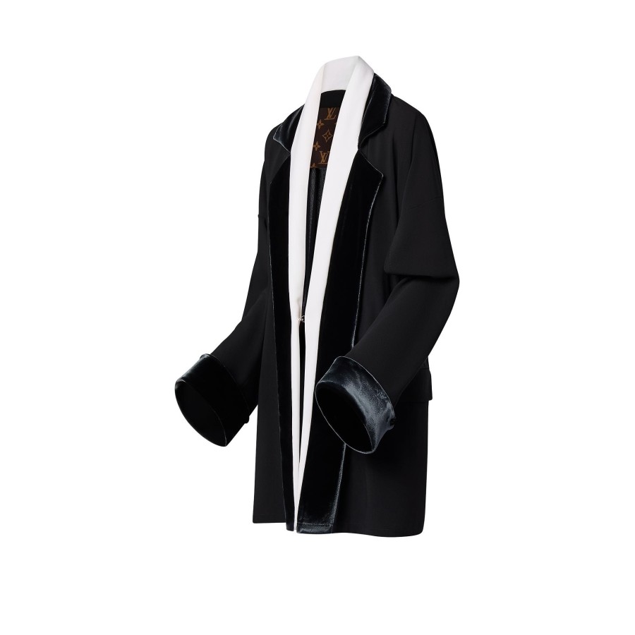 Women Louis Vuitton Coats And Jackets | Velvet Trim Robe Jacket