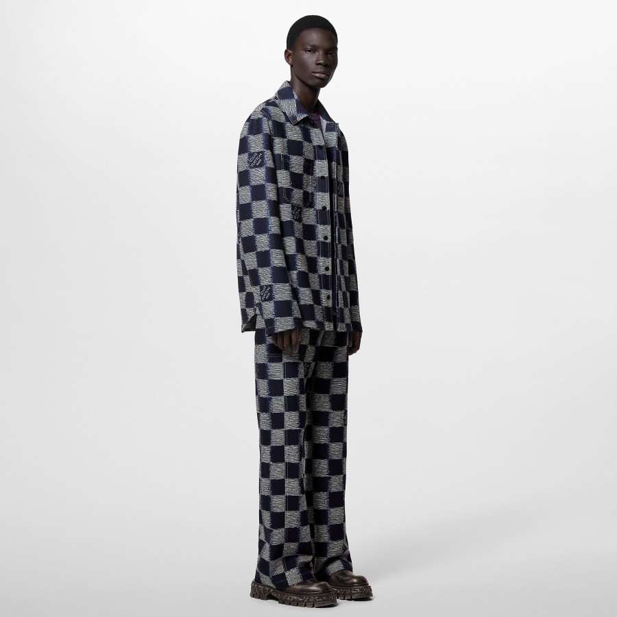 Men Louis Vuitton Pants | Damier Wool Workwear Pants